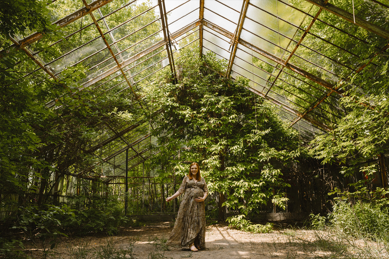 zdjęcia ciążowe w szklarni