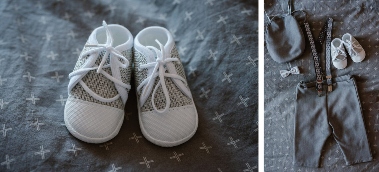detal reportażu Chrztu - ubranko i buciki