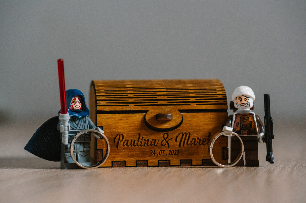 obrączki i figurki Lego Star Wars